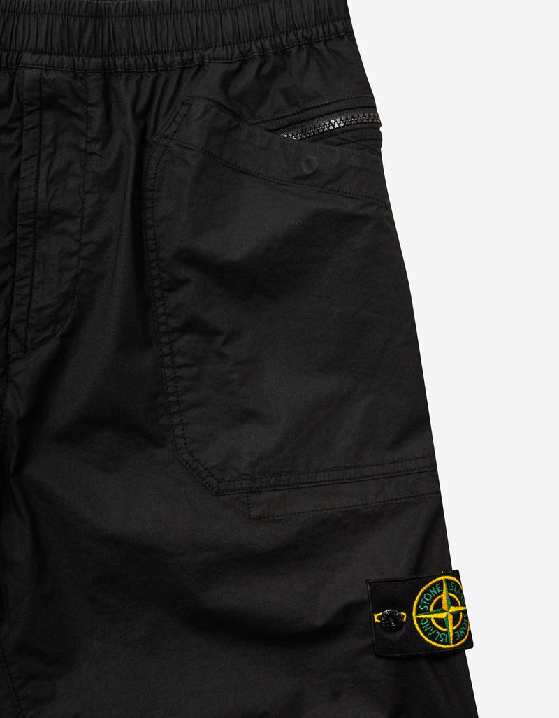 Stone Island Black Stretch Cotton Paracadute Bermuda Shorts