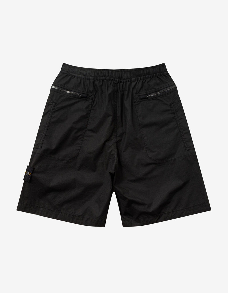 Stone Island Black Stretch Cotton Paracadute Bermuda Shorts