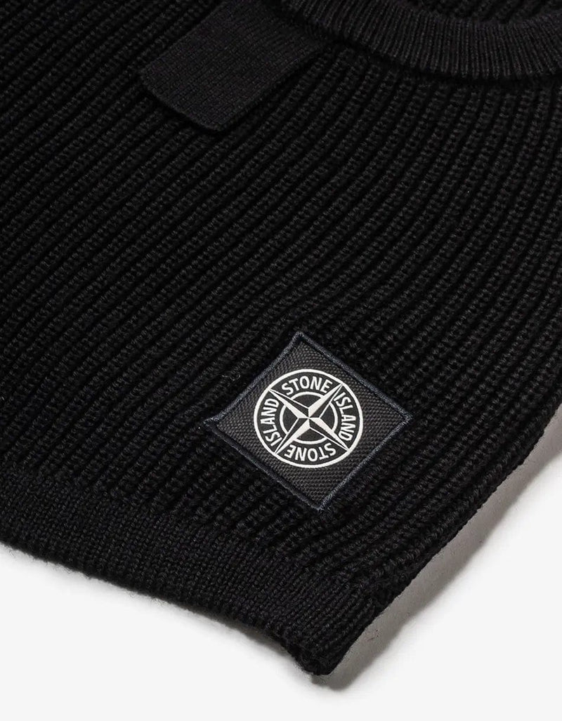 Stone Island Black Wool Balaclava