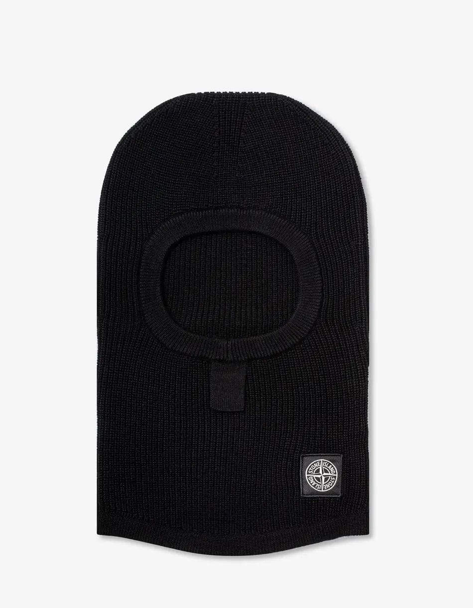 Stone Island Black Wool Balaclava