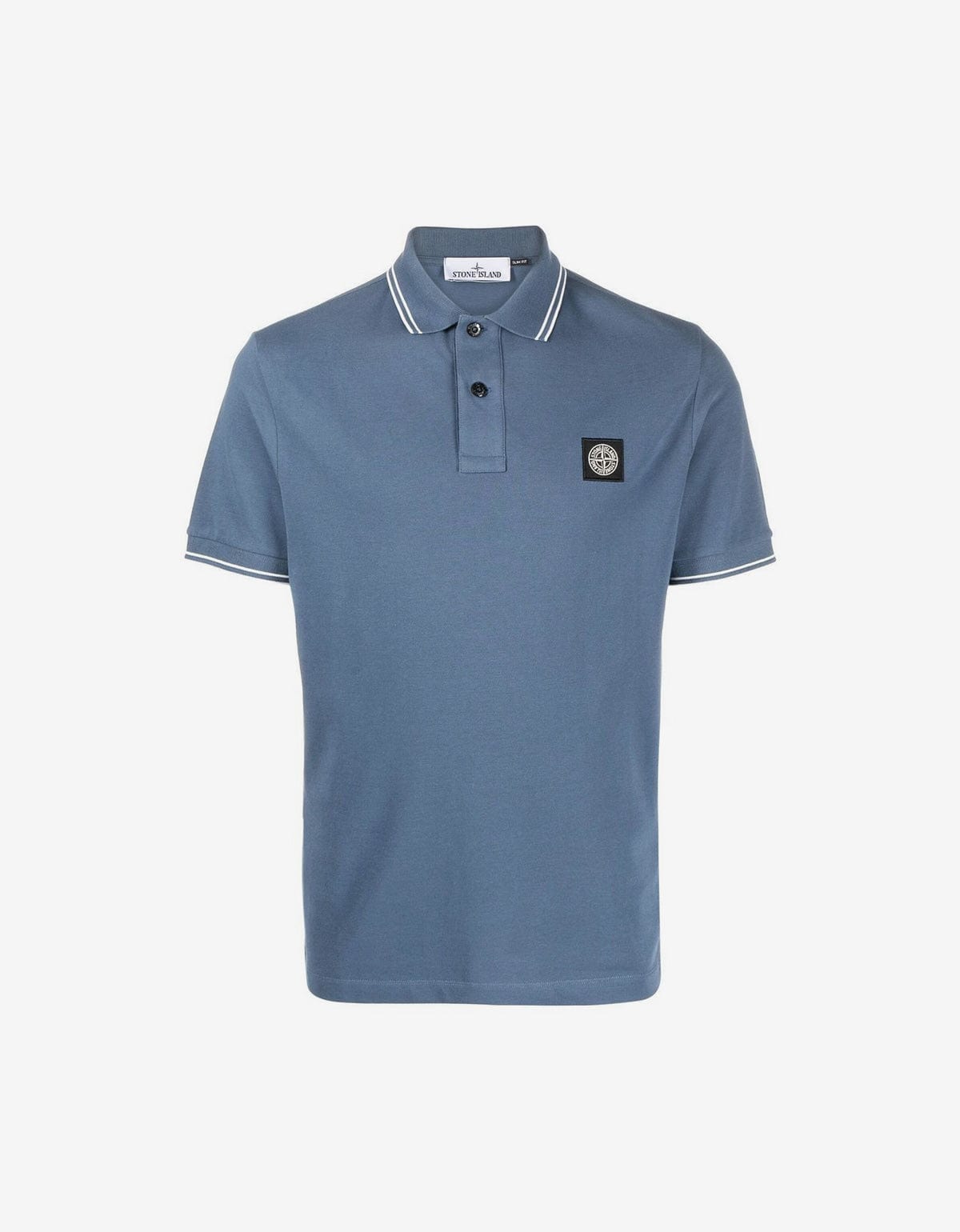 Stone Island Blue Compass Logo Polo Shirt