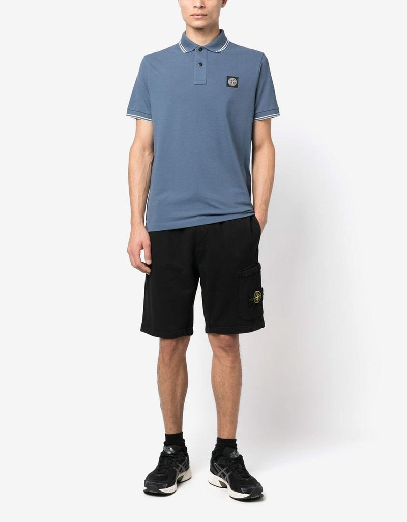 Stone Island Blue Compass Logo Polo Shirt