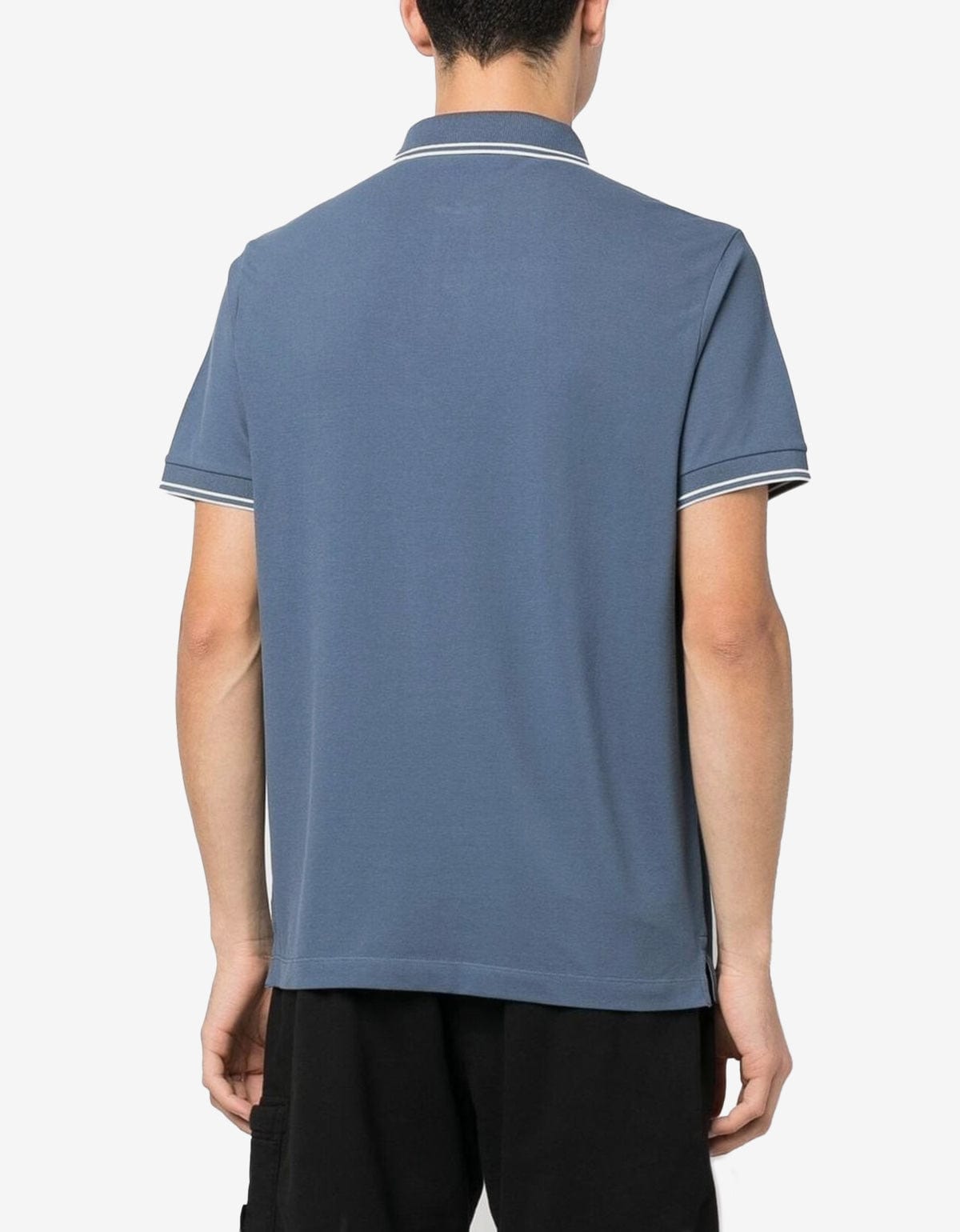 Stone Island Blue Compass Logo Polo Shirt