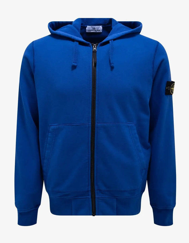 Stone island zip up hoodie blue sale