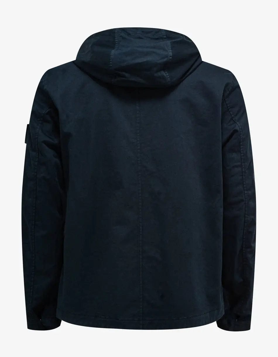 Stone Island Blue Hooded Overshirt