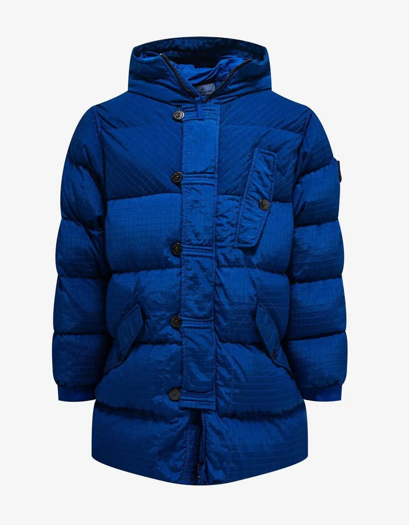 Stone Island Blue Macro Ripstop Down-TC Parka