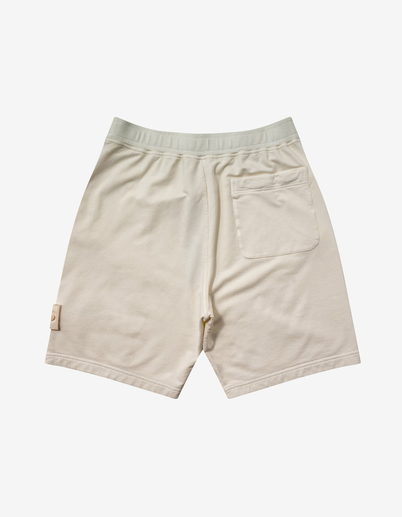 Stone Island Cream Stretch Fleece Ghost Piece Sweat Shorts