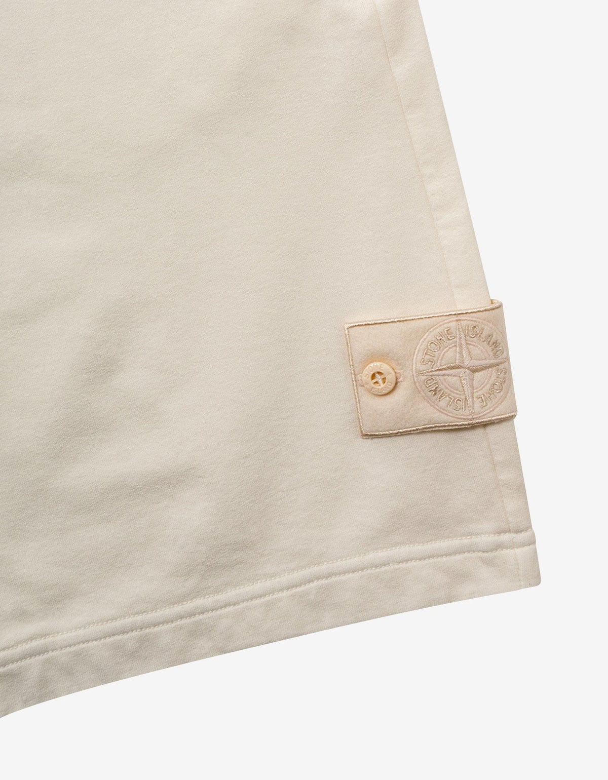 Stone Island Cream Stretch Fleece Ghost Piece Sweat Shorts