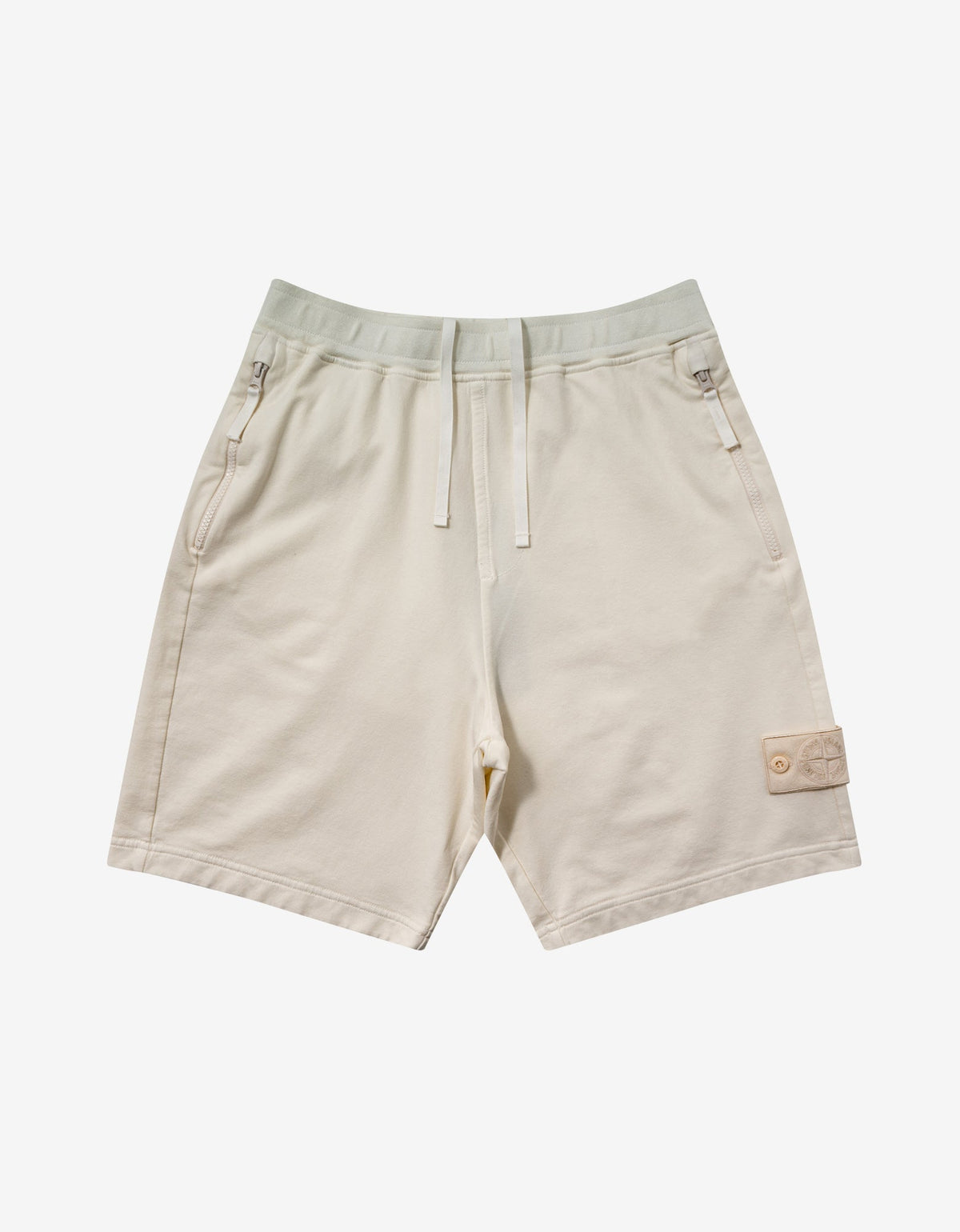 Stone Island Cream Stretch Fleece Ghost Piece Sweat Shorts