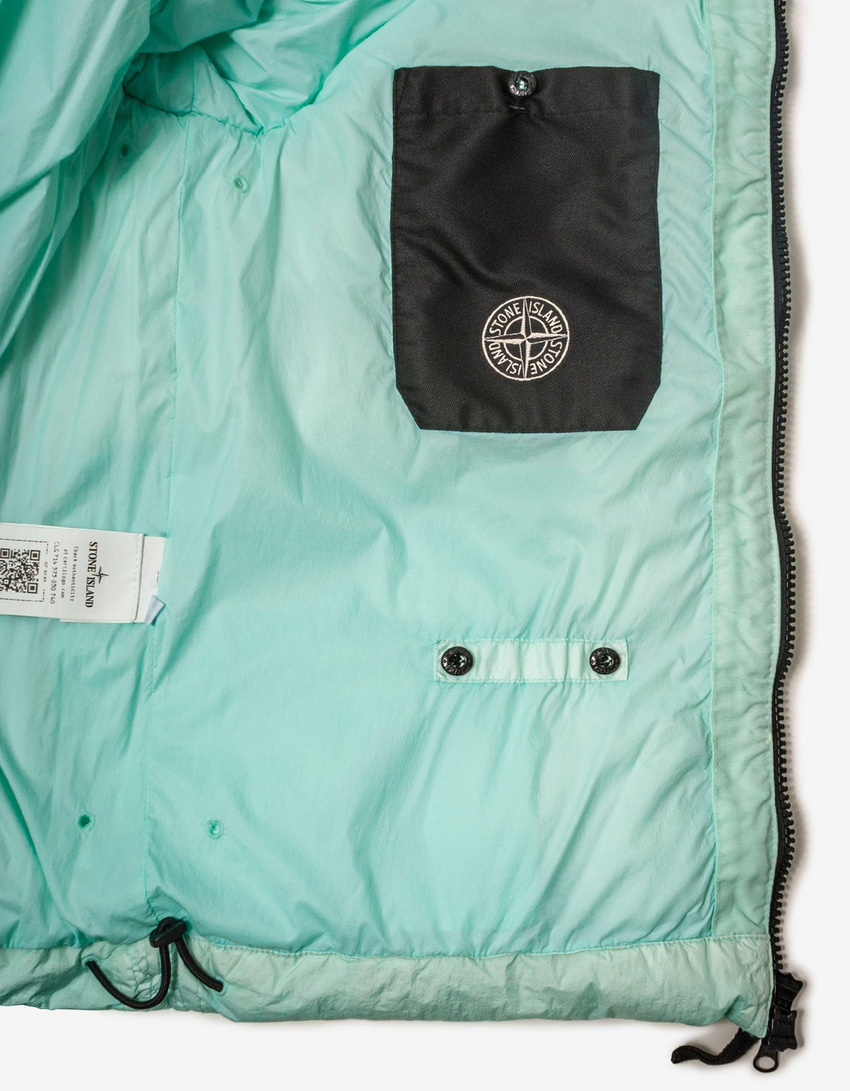 Stone Island Crinkle Reps R-NY Aqua Blue Down Jacket