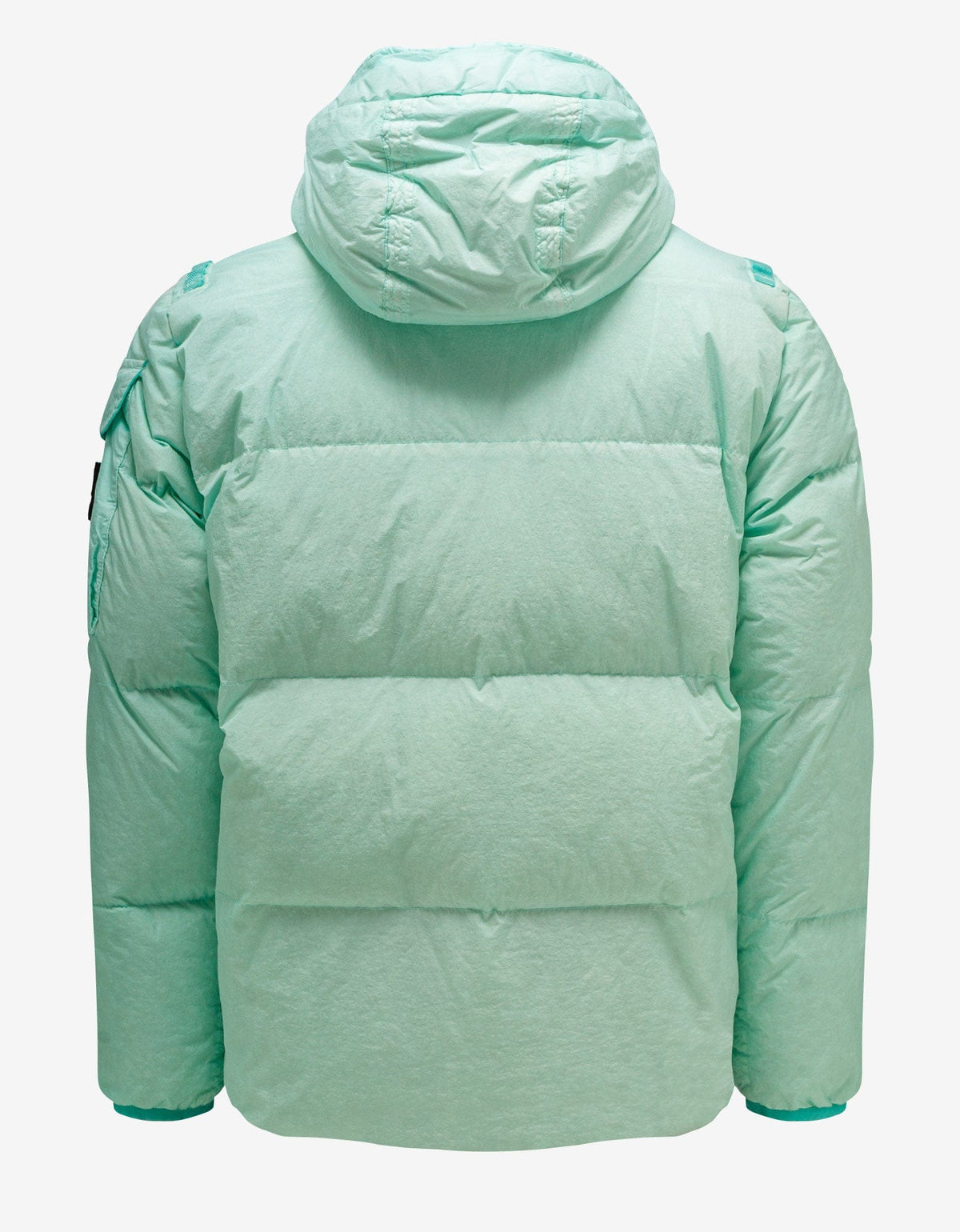 Stone Island Crinkle Reps R-NY Aqua Blue Down Jacket