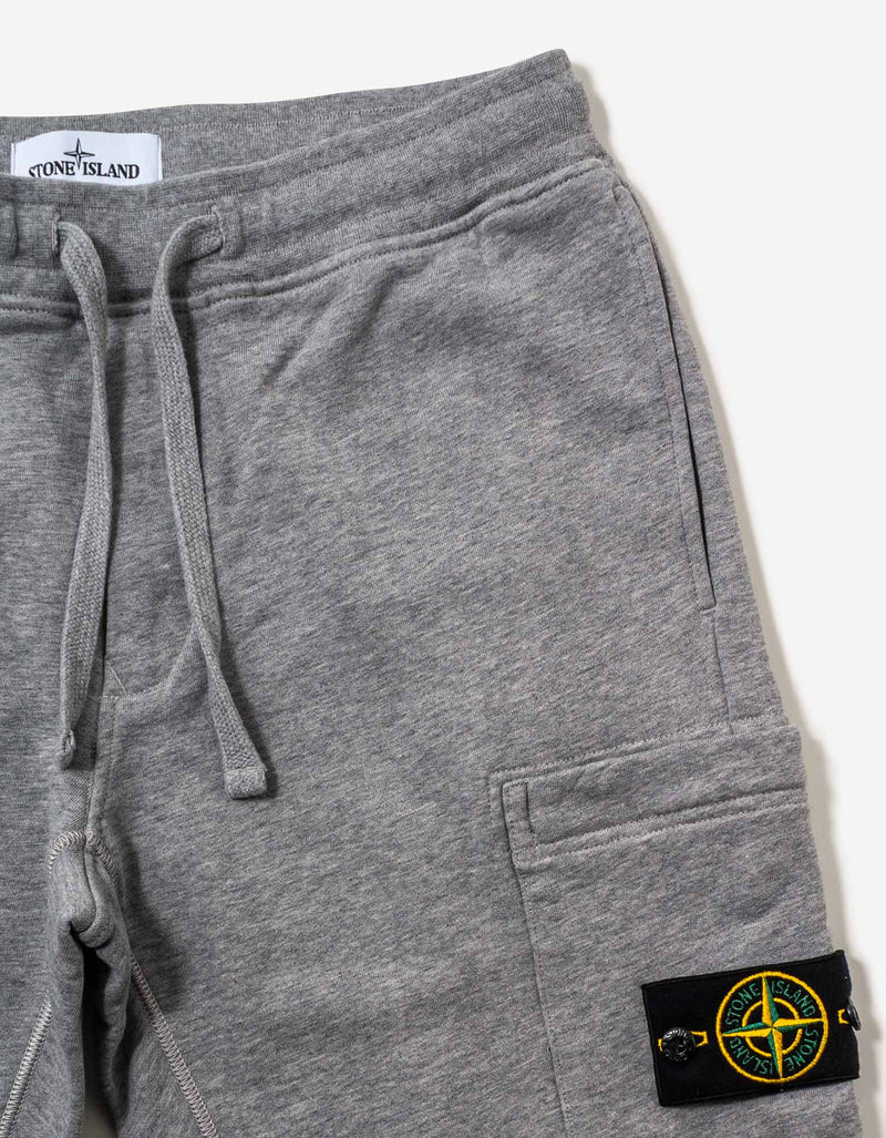 Stone Island Dust Grey Compass Logo Sweat Pants