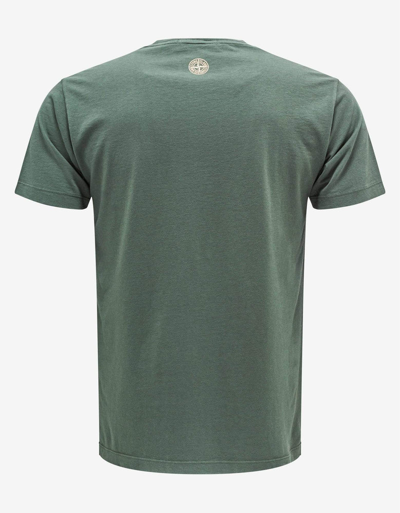 Stone Island Green Broken Logo T-Shirt