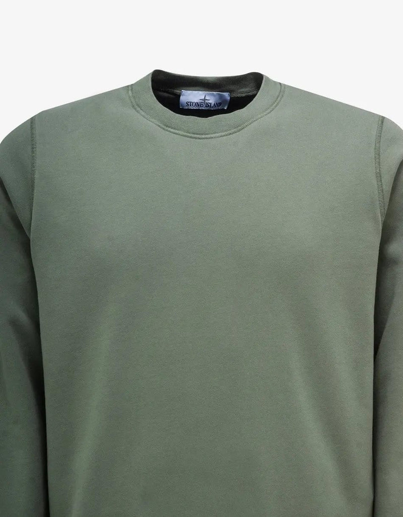 Stone Island Green Garment Dyed Sweatshirt