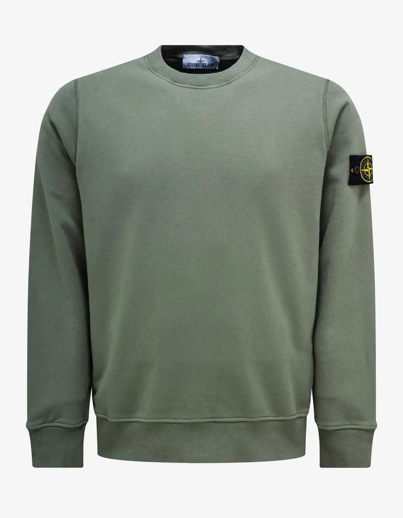 Stone Island Green Garment Dyed Sweatshirt