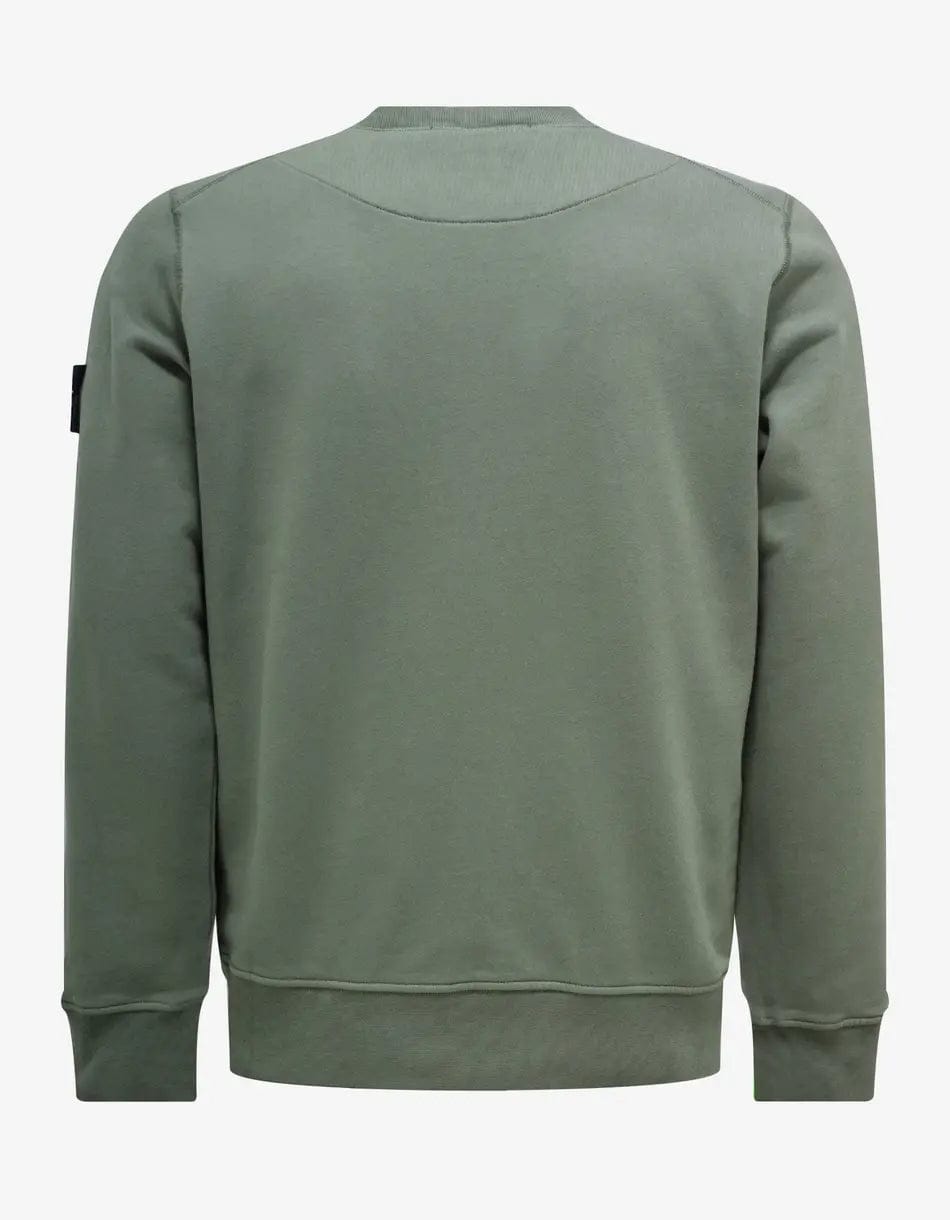 Stone Island Green Garment Dyed Sweatshirt