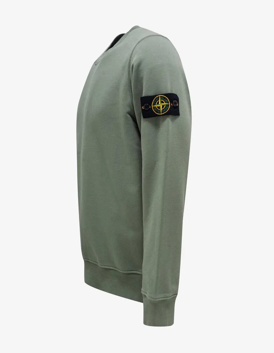 Stone Island Green Garment Dyed Sweatshirt