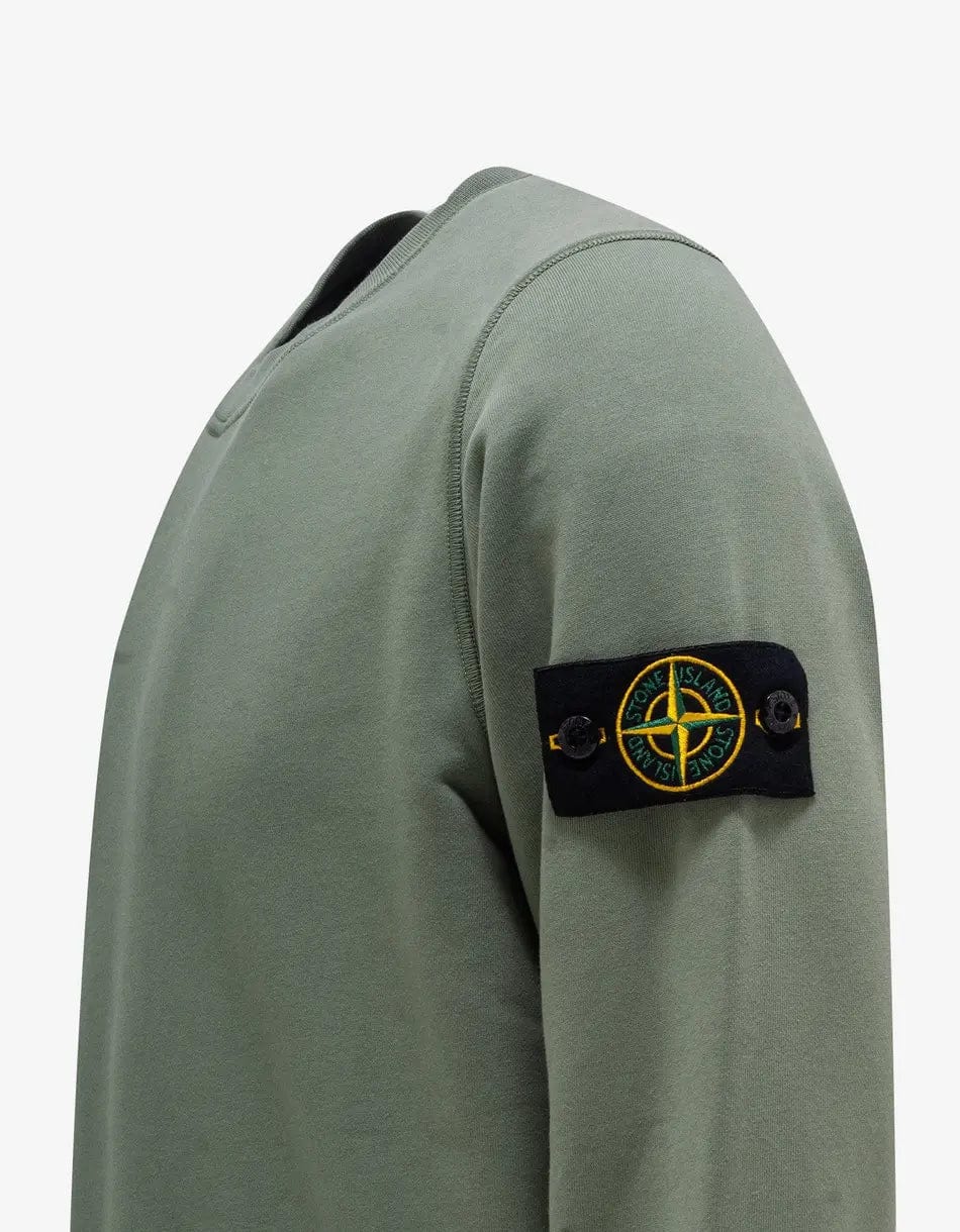 Stone Island Green Garment Dyed Sweatshirt