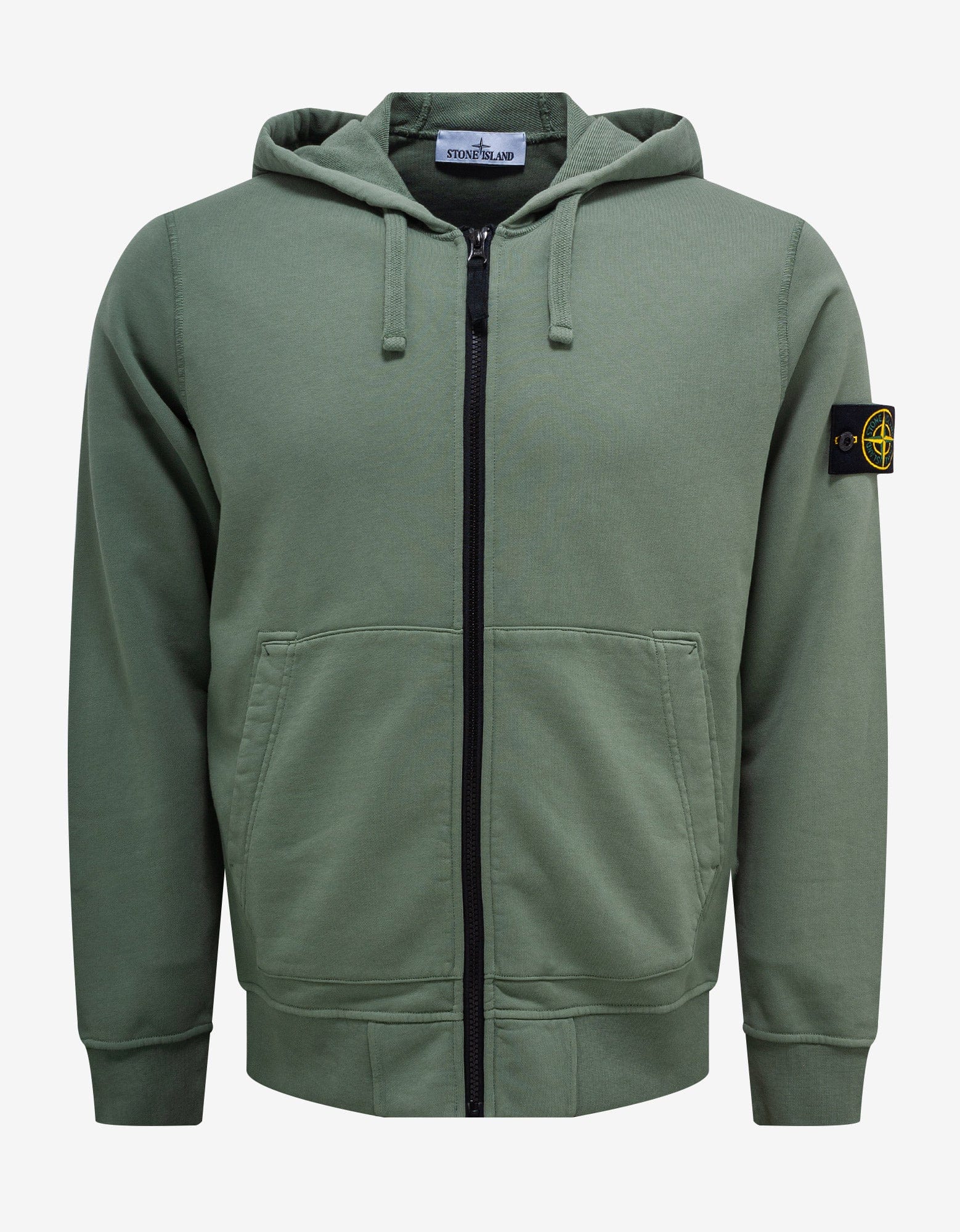 Stone island garment dyed hooded zip shirt online