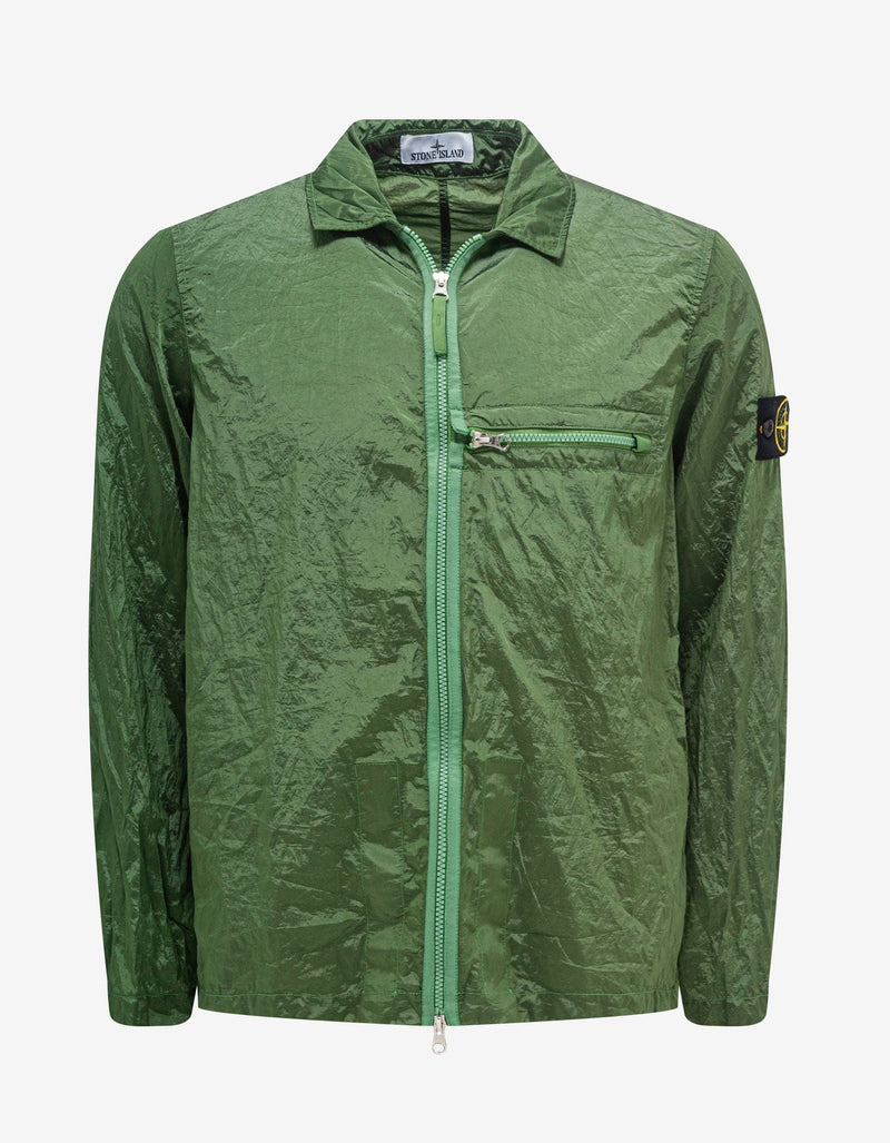 Stone Island Green Nylon Metal Overshirt