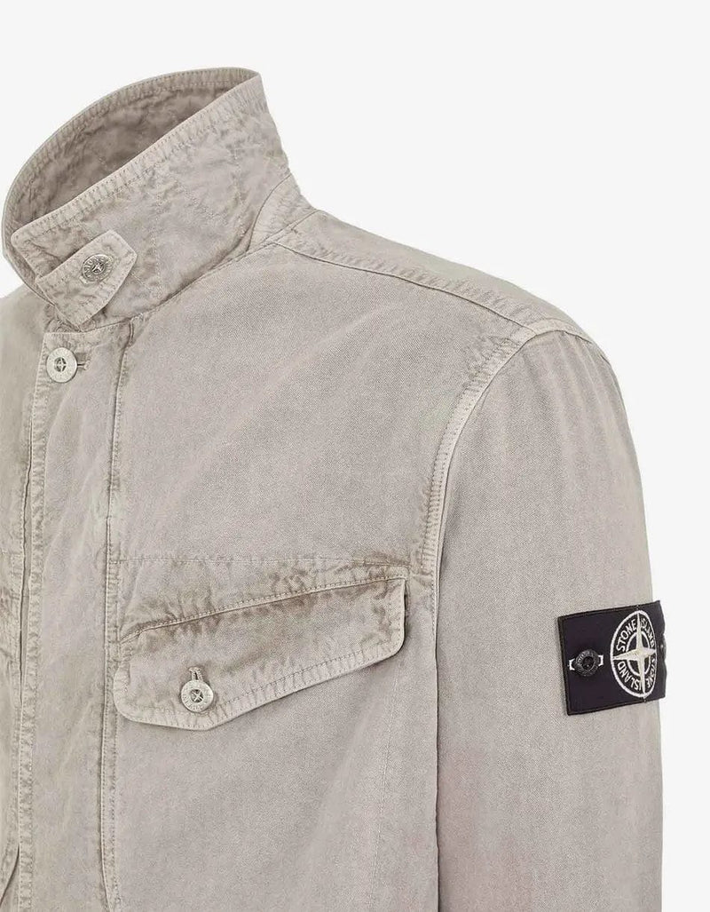 Stone Island Grey Closed Loop Panama Tinto Terra Jacket