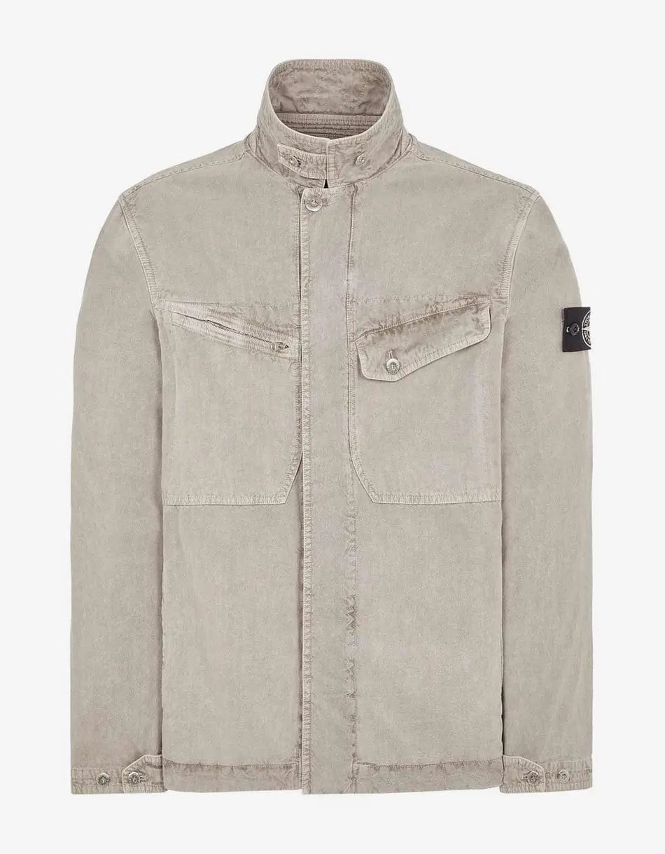 Stone Island Grey Closed Loop Panama Tinto Terra Jacket