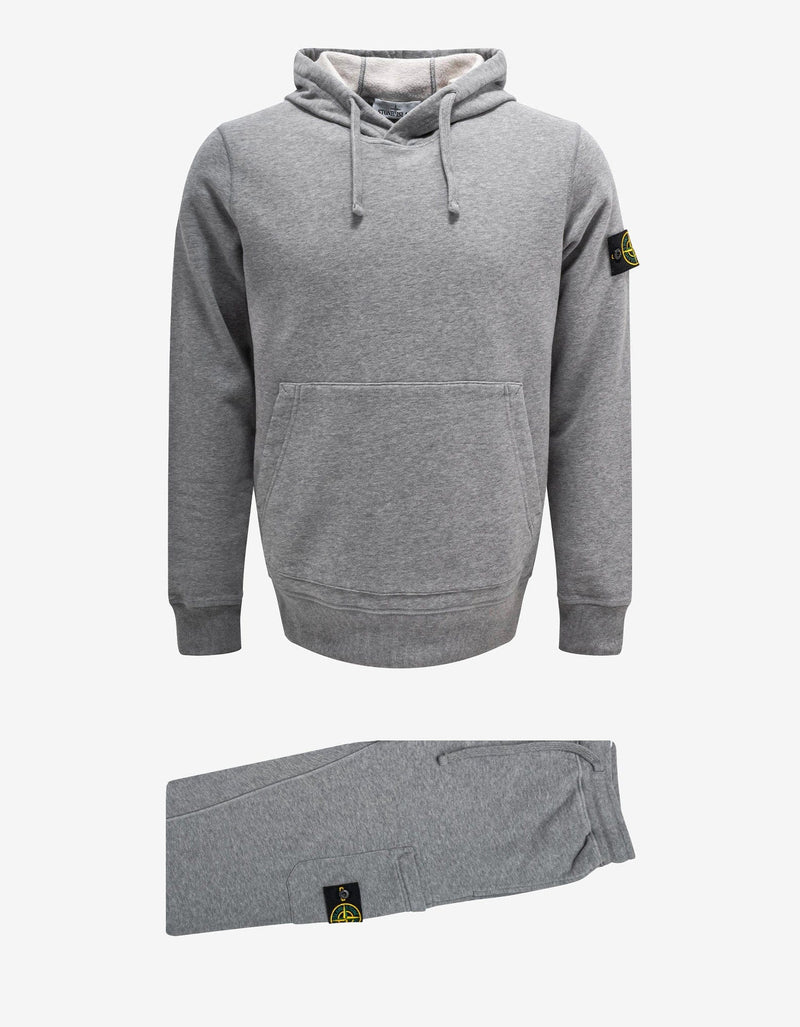 Stone Island Grey Compass Badge Hooded Tracksuit