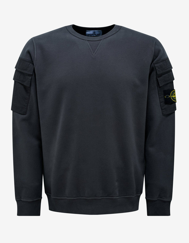 Stone Island Grey Garment Dyed Sweatshirt