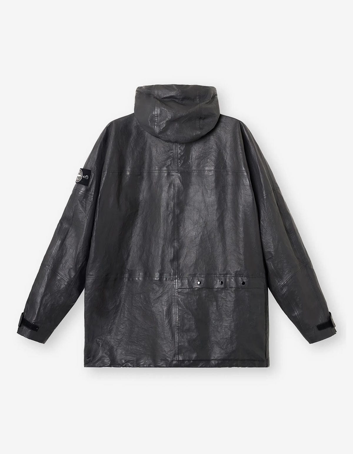 Stone Island Grey Leather Organza Jacket