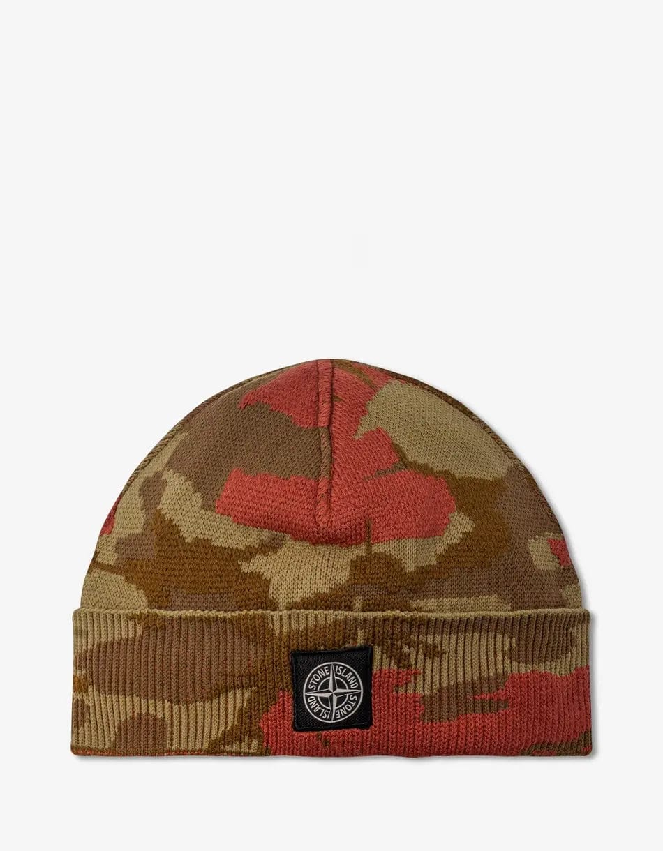 Stone Island Heritage Camo Wool Beanie Hat