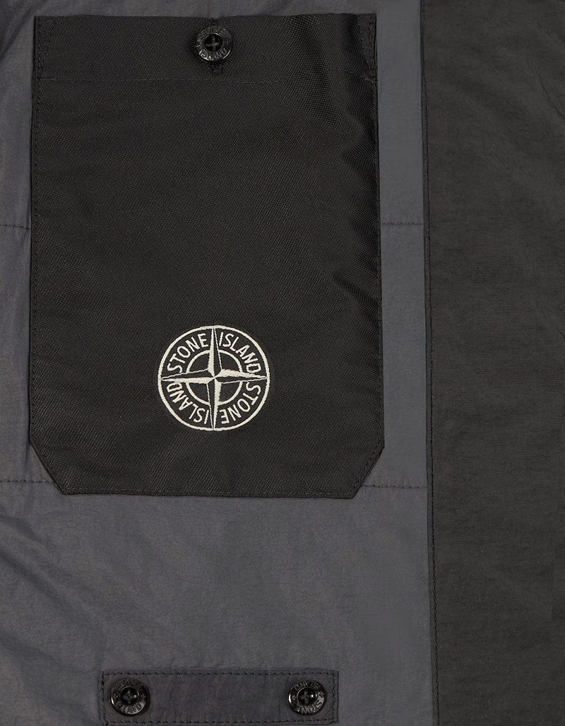 Stone Island Mussola Gommata-TC Black Biker Jacket