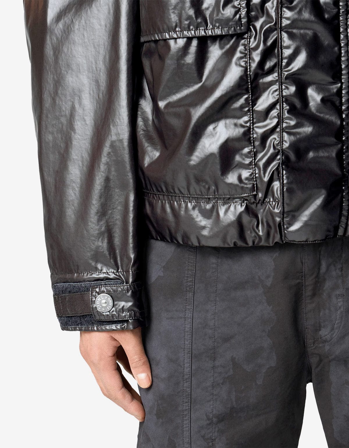 Stone Island Mussola Gommata-TC Black Biker Jacket