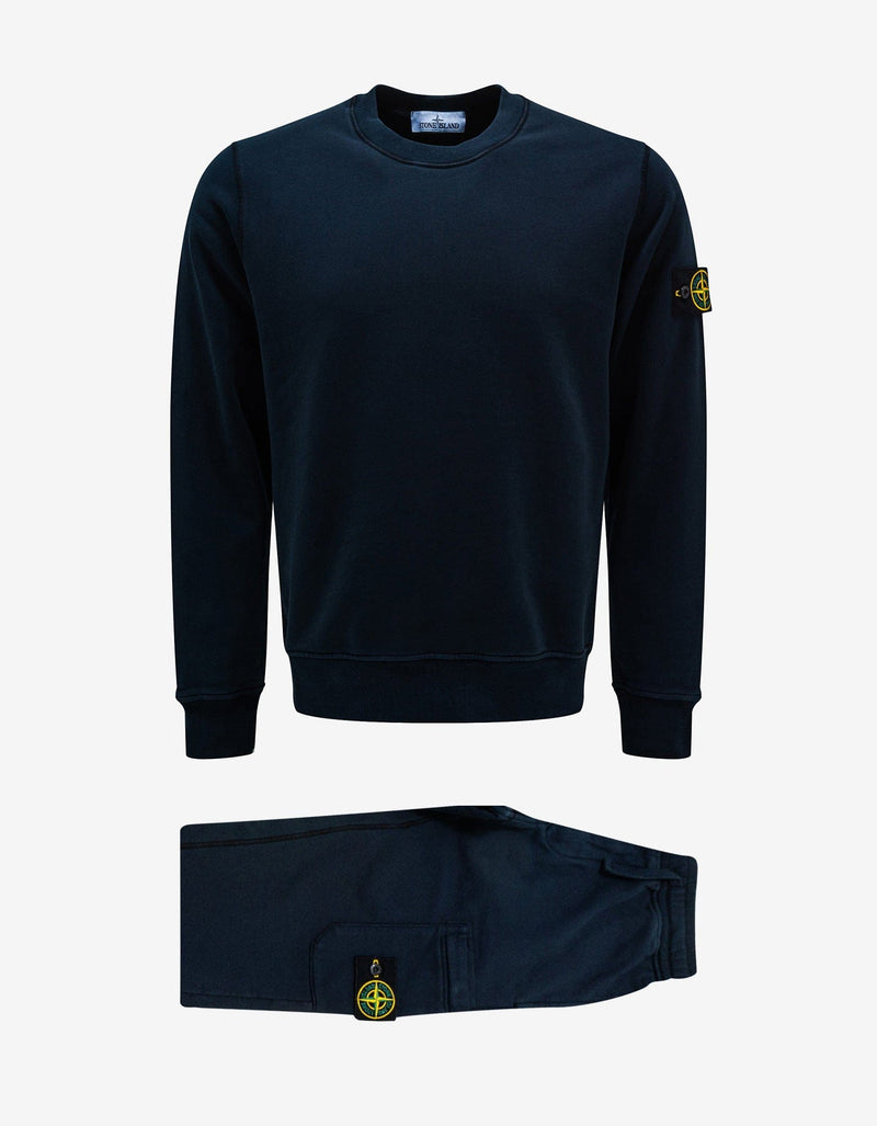 Stone Island Navy Blue Compass Logo Crew Neck Tracksuit