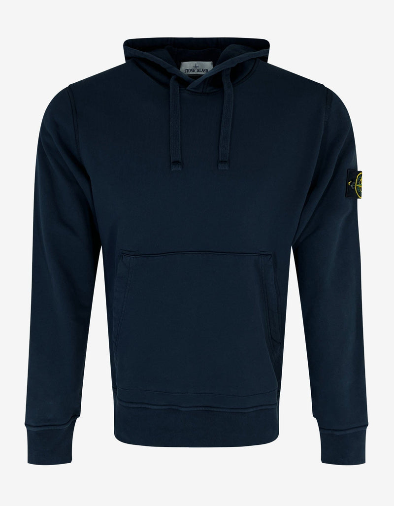 Stone Island Navy Blue Compass Logo Hoodie