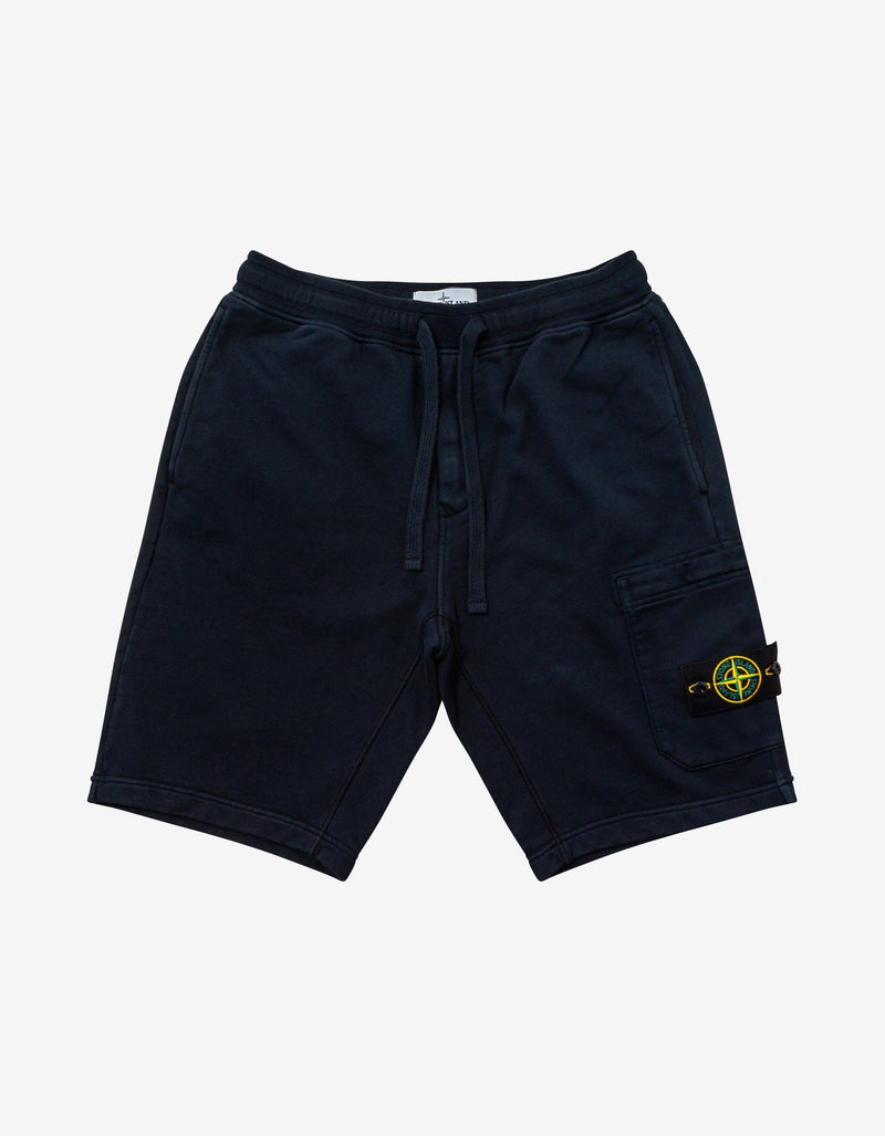 Stone Island Navy Blue Compass Logo Sweat Shorts