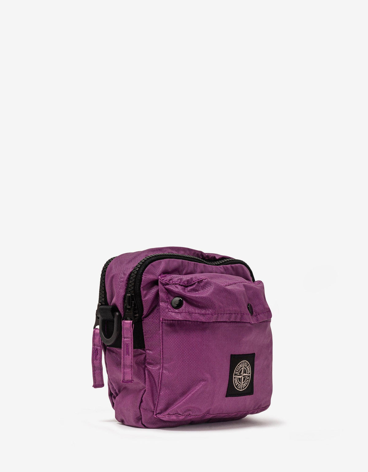 Stone Island Purple Mussola Gommata-TC Canvas Pouch Bag