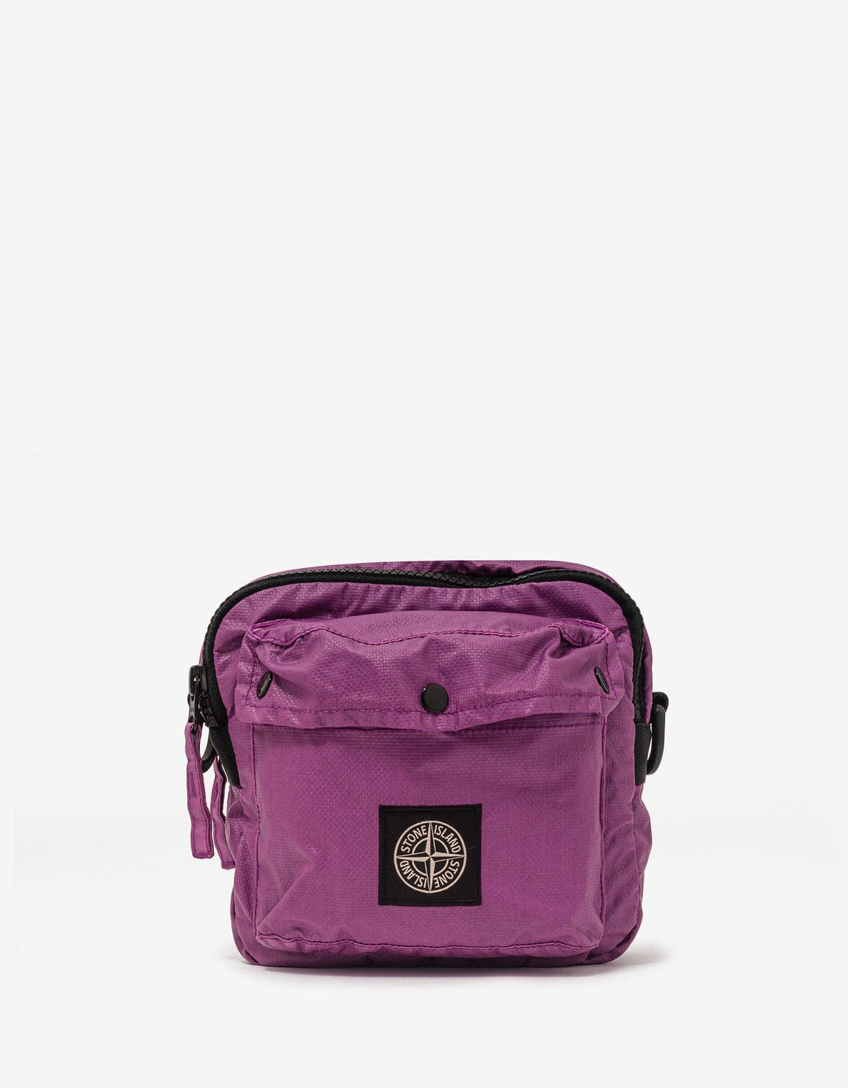 Stone Island Purple Mussola Gommata-TC Canvas Pouch Bag