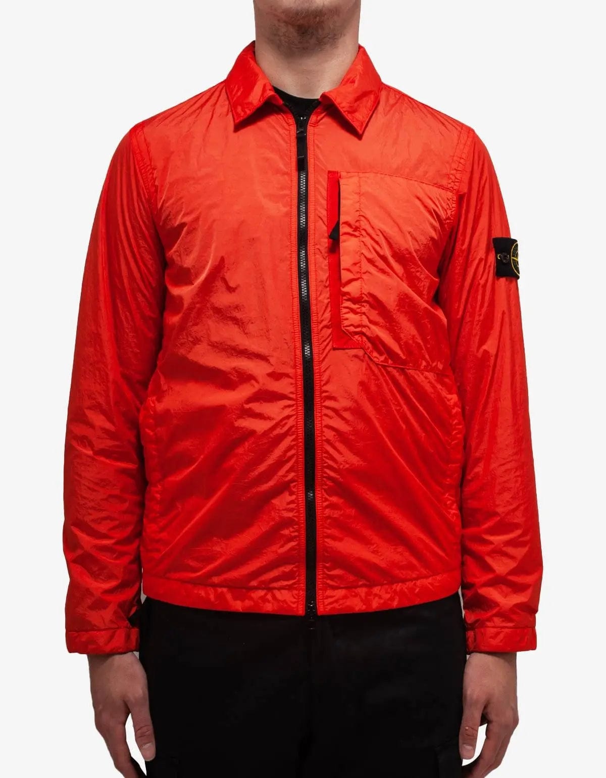 Stone island nylon metal overshirt red on sale