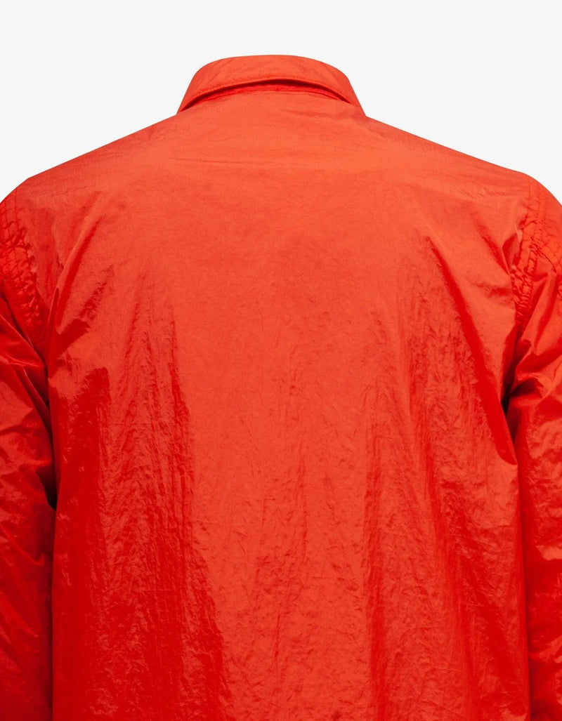 Stone Island Red Garment Dyed Nylon Overshirt