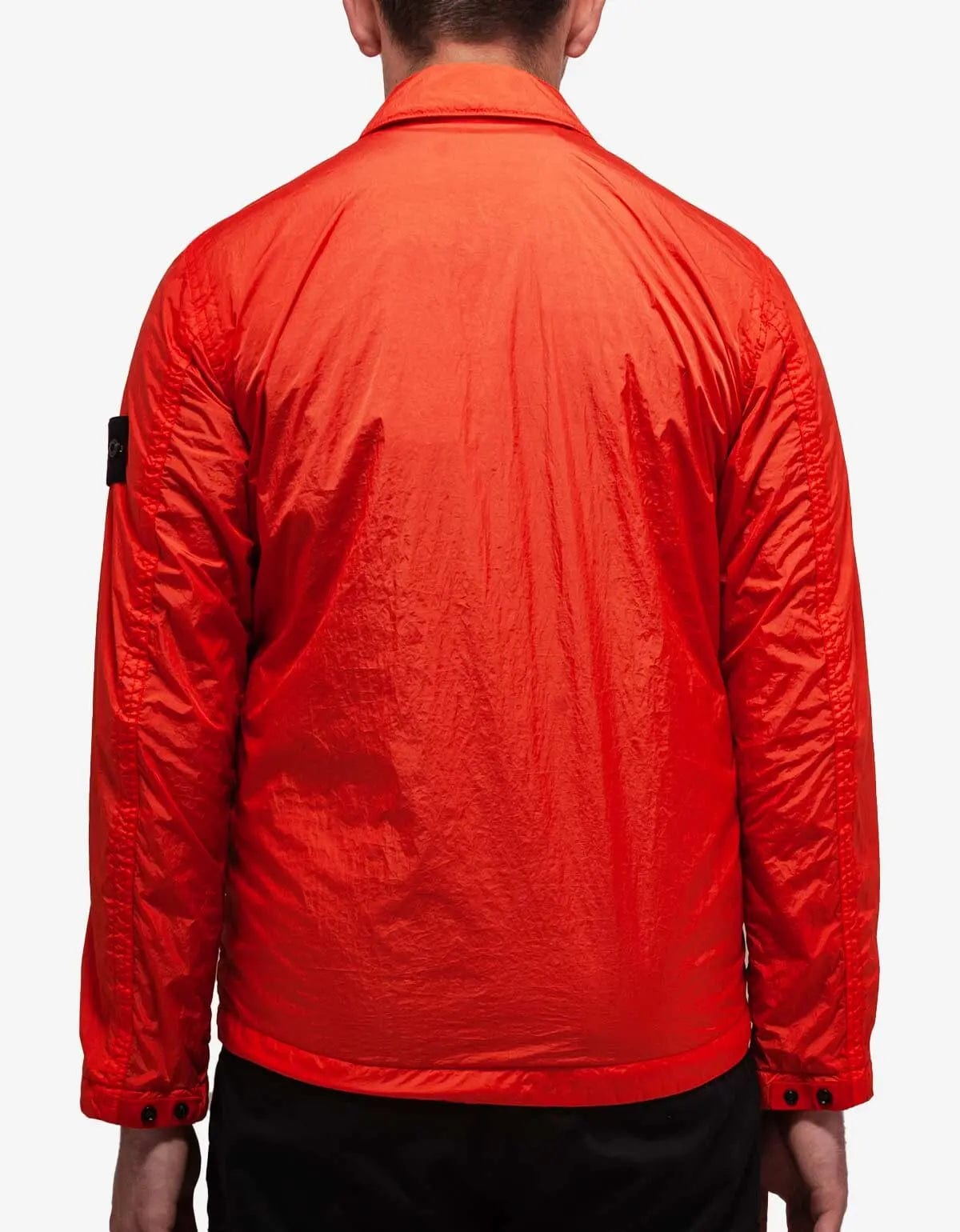 Stone Island Red Garment Dyed Nylon Overshirt