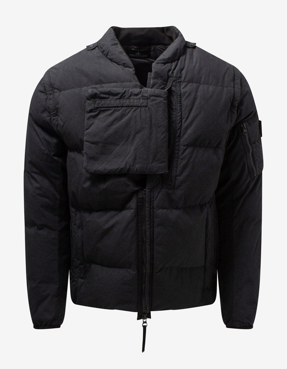 Stone Island Shadow Project Black Cotton-Nylon Poplin Down Jacket