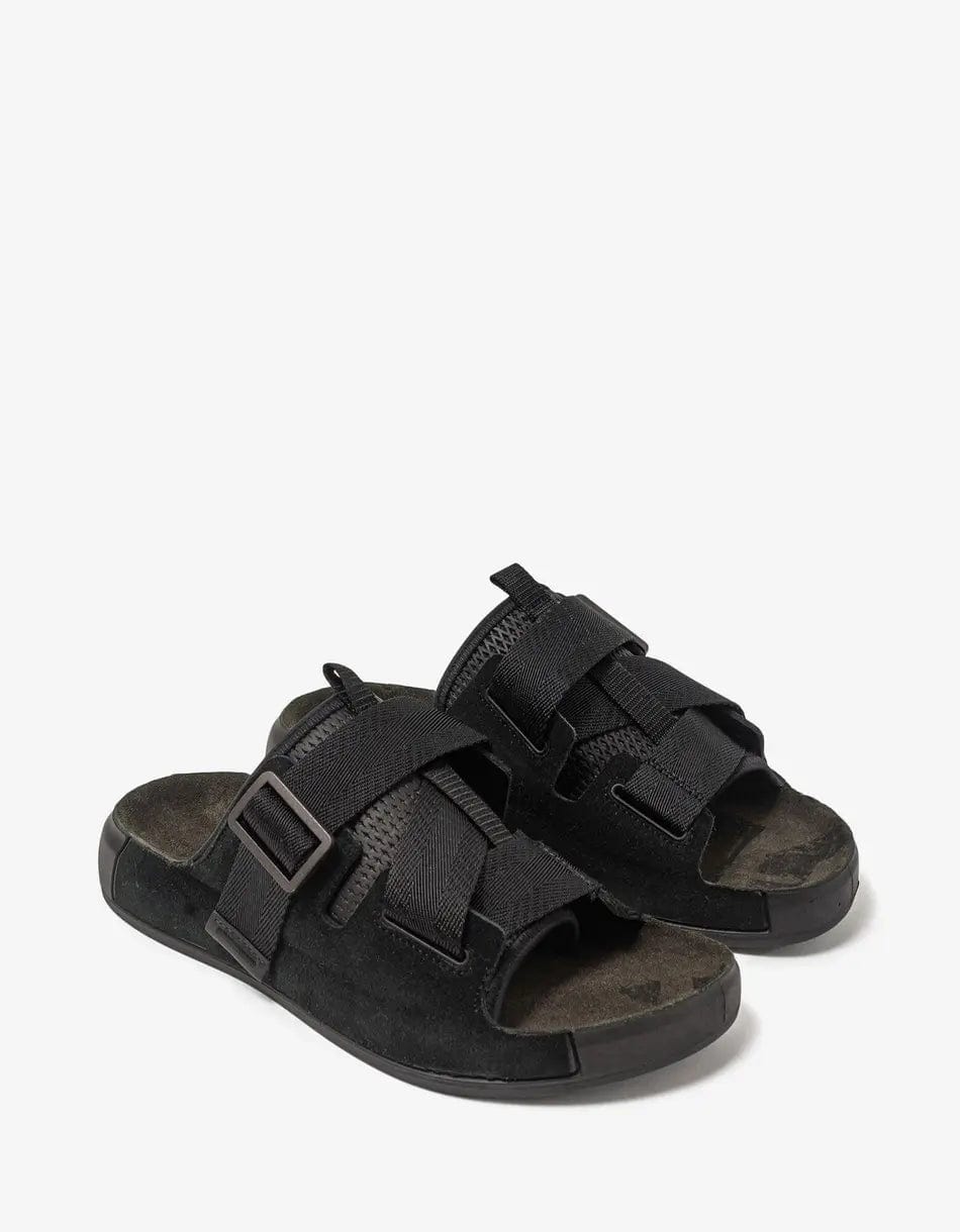 Stone Island Shadow Project Black Suede & Tape Sandals