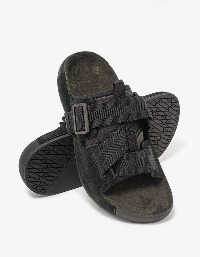 Stone Island Shadow Project Black Suede & Tape Sandals