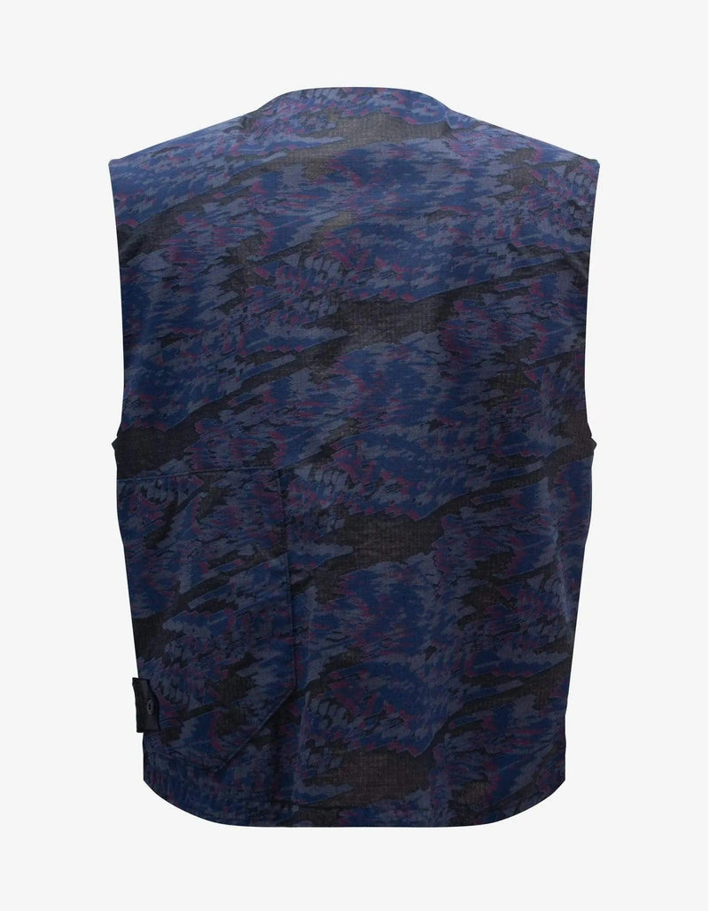 Stone Island Shadow Project Blue Dévoré Utility Vest