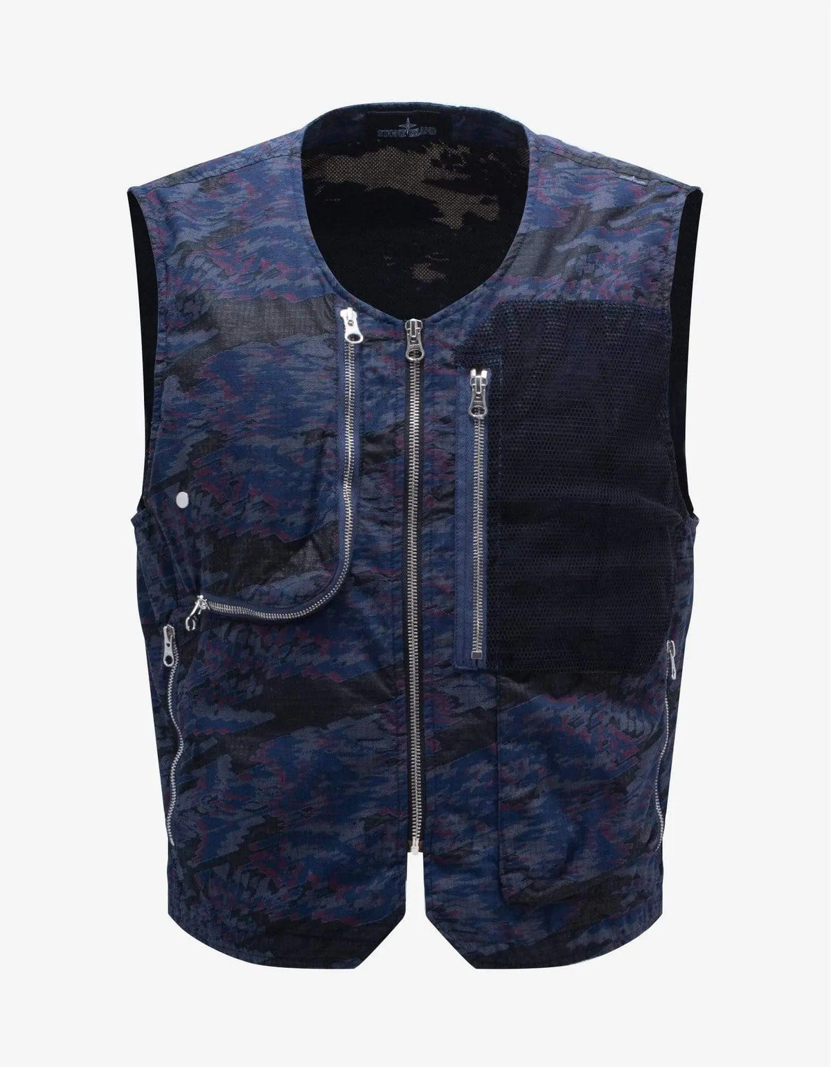 Stone Island Shadow Project Blue Dévoré Utility Vest