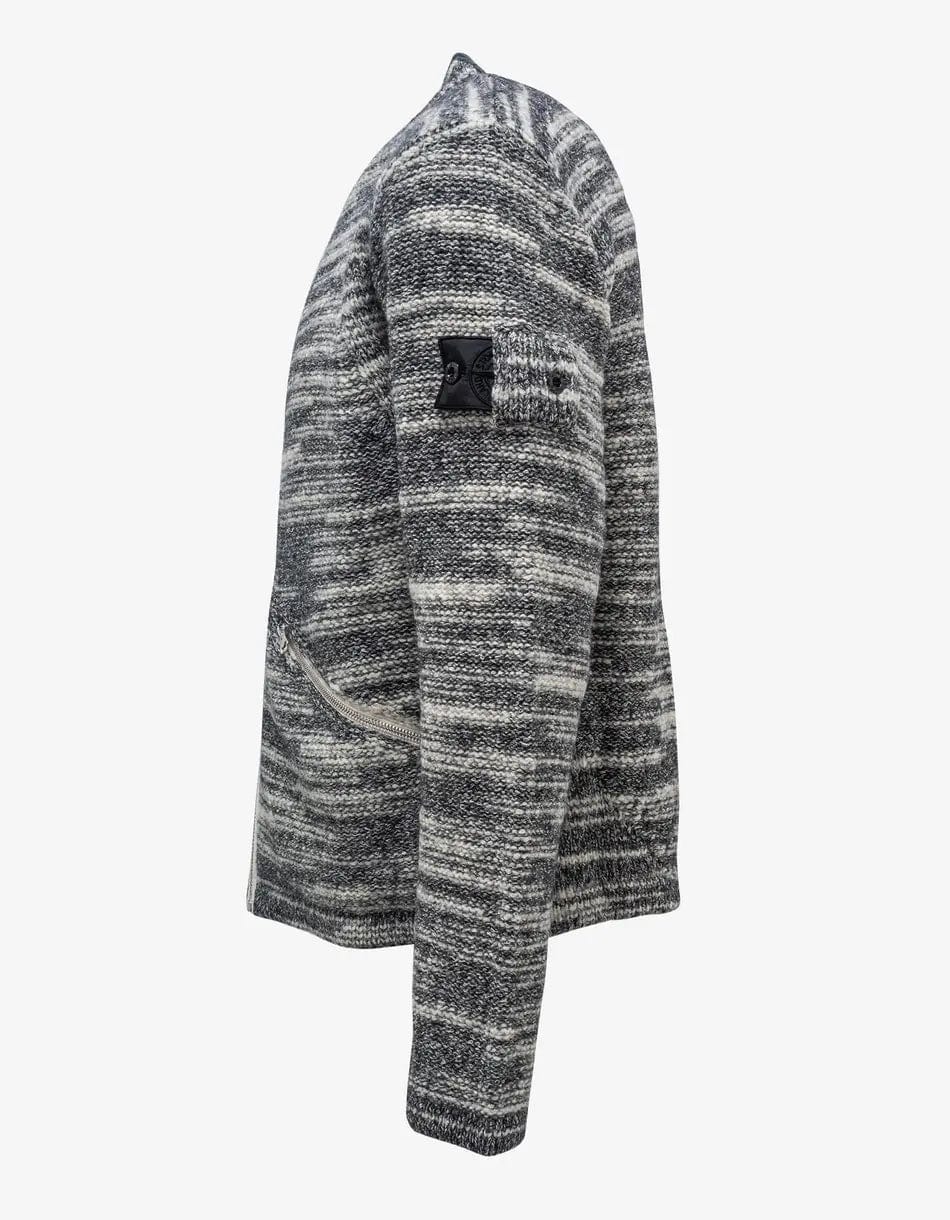 Stone Island Shadow Project Grey Chapter 2 Knitted Cardigan