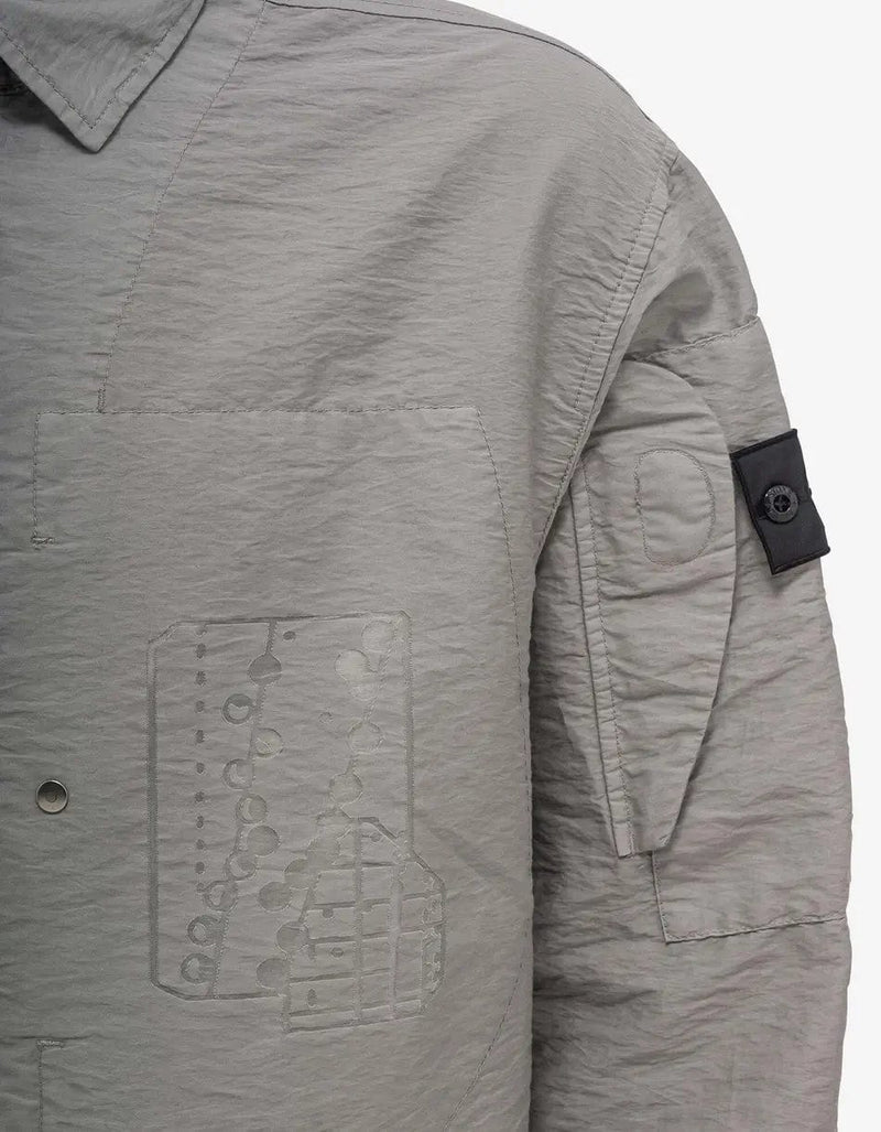 Stone Island Shadow Project Grey Overshirt Double Face CO/NY Monofilament