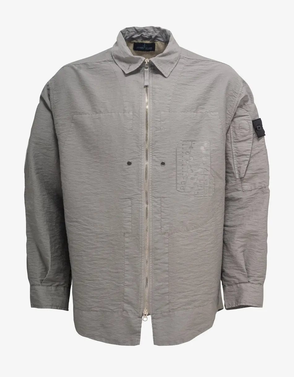 Stone Island Shadow Project Grey Overshirt Double Face CO/NY Monofilament