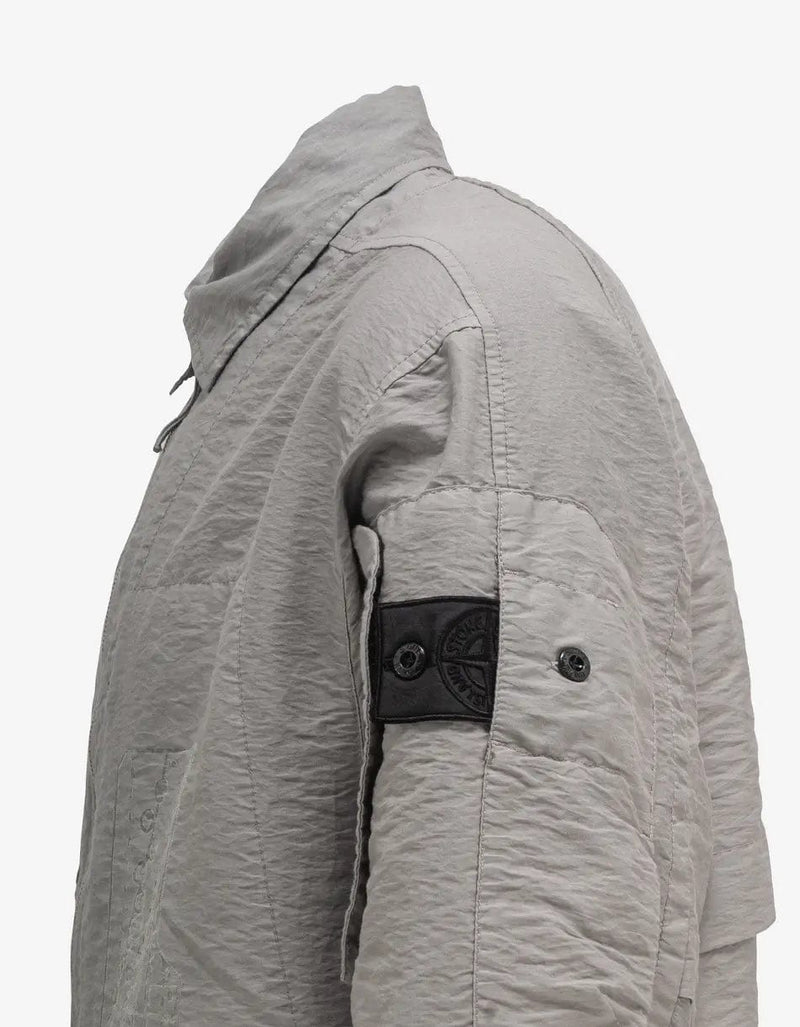 Stone Island Shadow Project Grey Overshirt Double Face CO/NY Monofilament