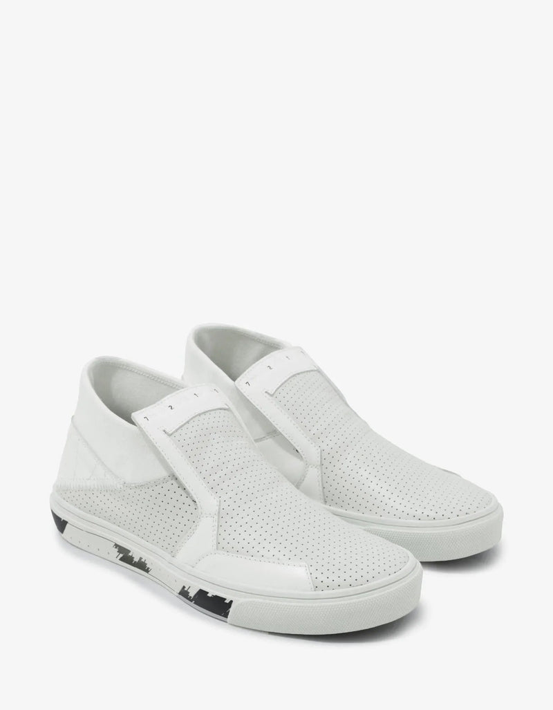 Stone Island Shadow Project Stone Island Shadow Project White Leather Slip-On Trainers